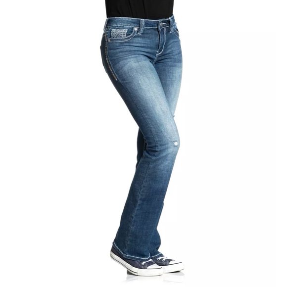 AFFLICTION Women's Denim Jeans JADE FLEUR GWEN Emb - Picture 10 of 12